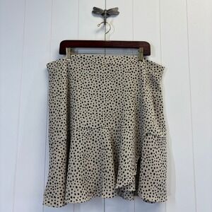 Mi Ami Parisian Dalmation Polka Dot Mini Skirt Women Size XL Minimalist Office